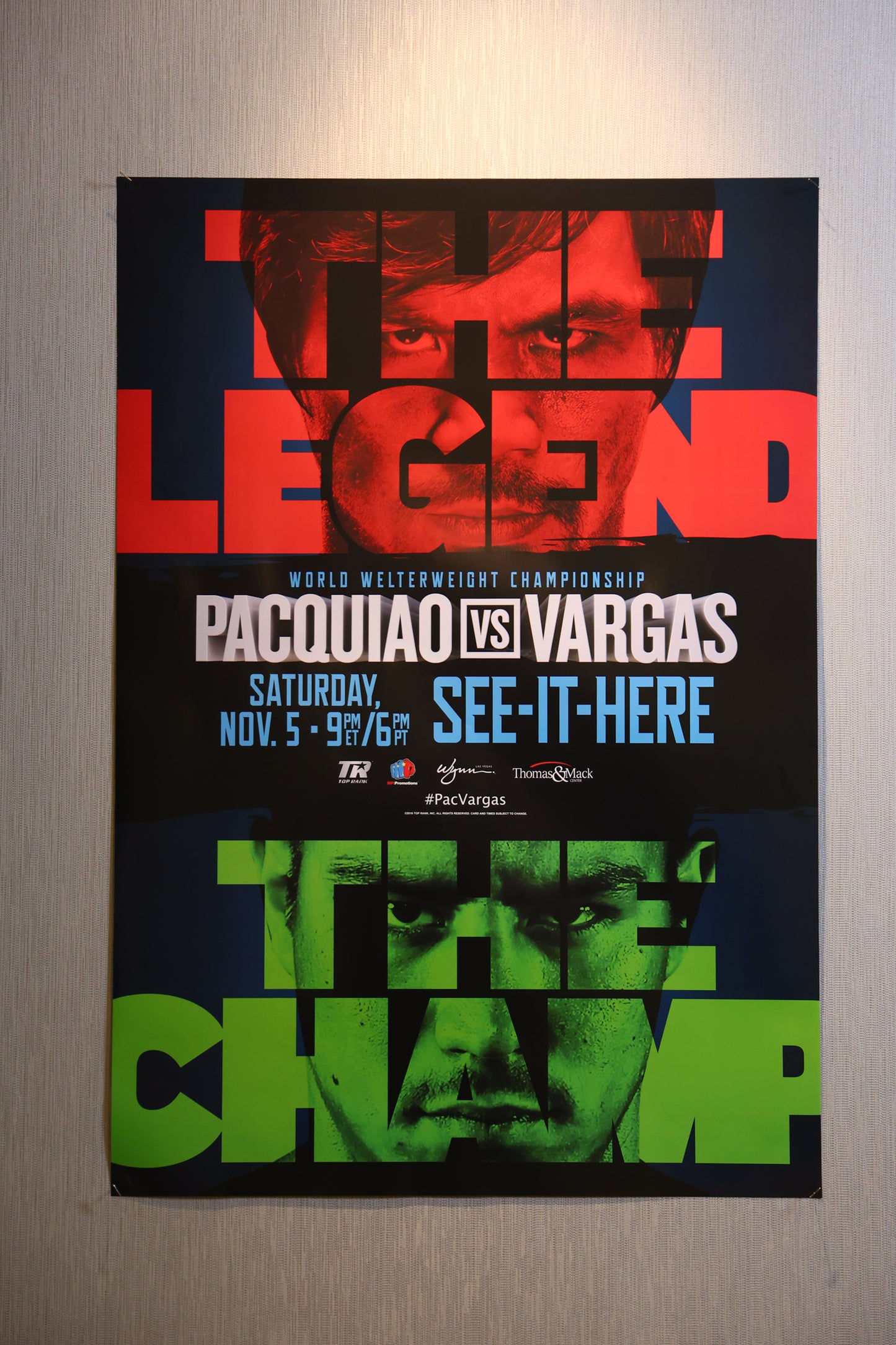 Manny Pacquiao vs. Jessie Vargas Official Event Poster (27x39)