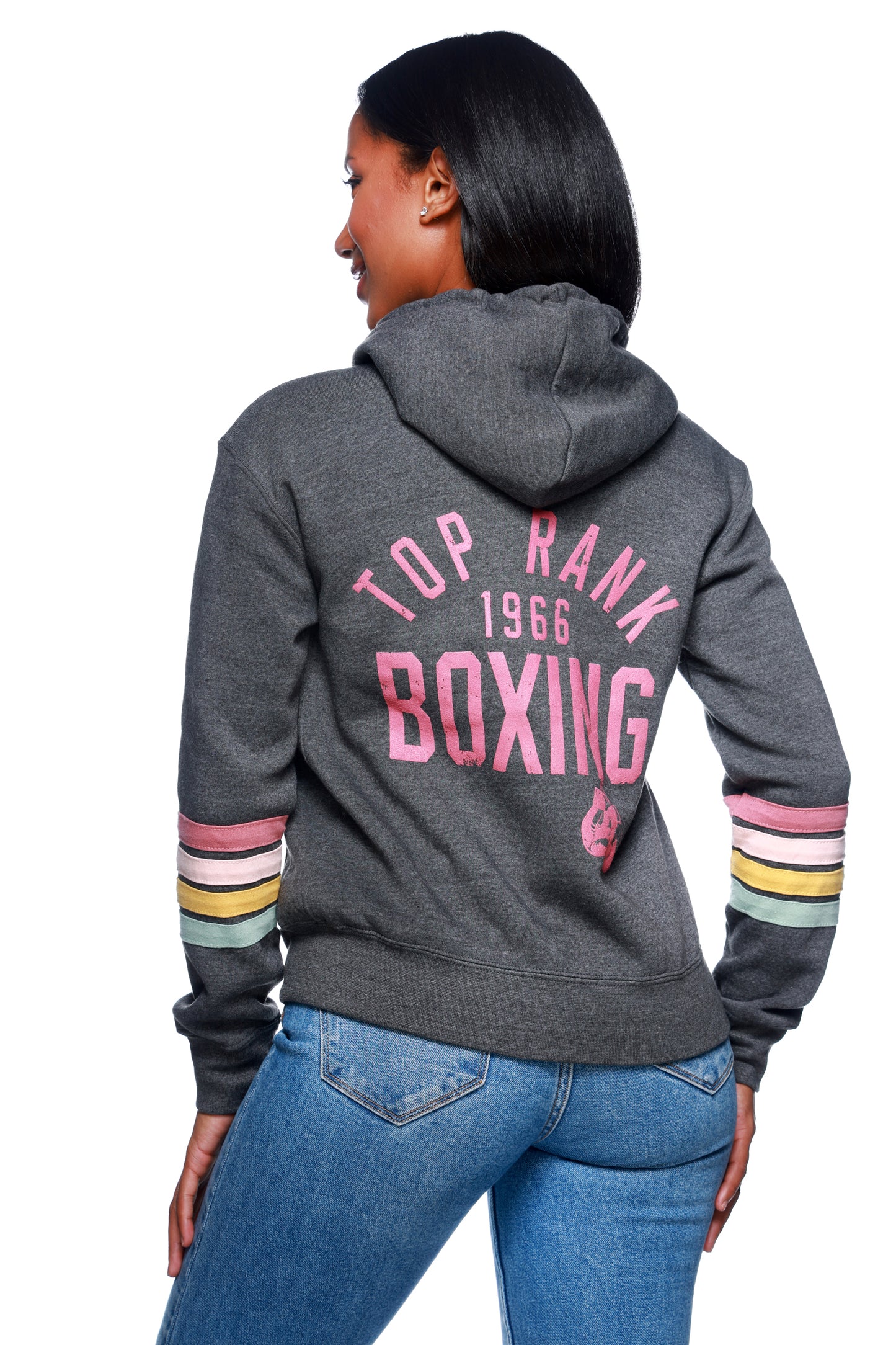 Charcoal Grey Full Zip Top Rank Women's Hoodie