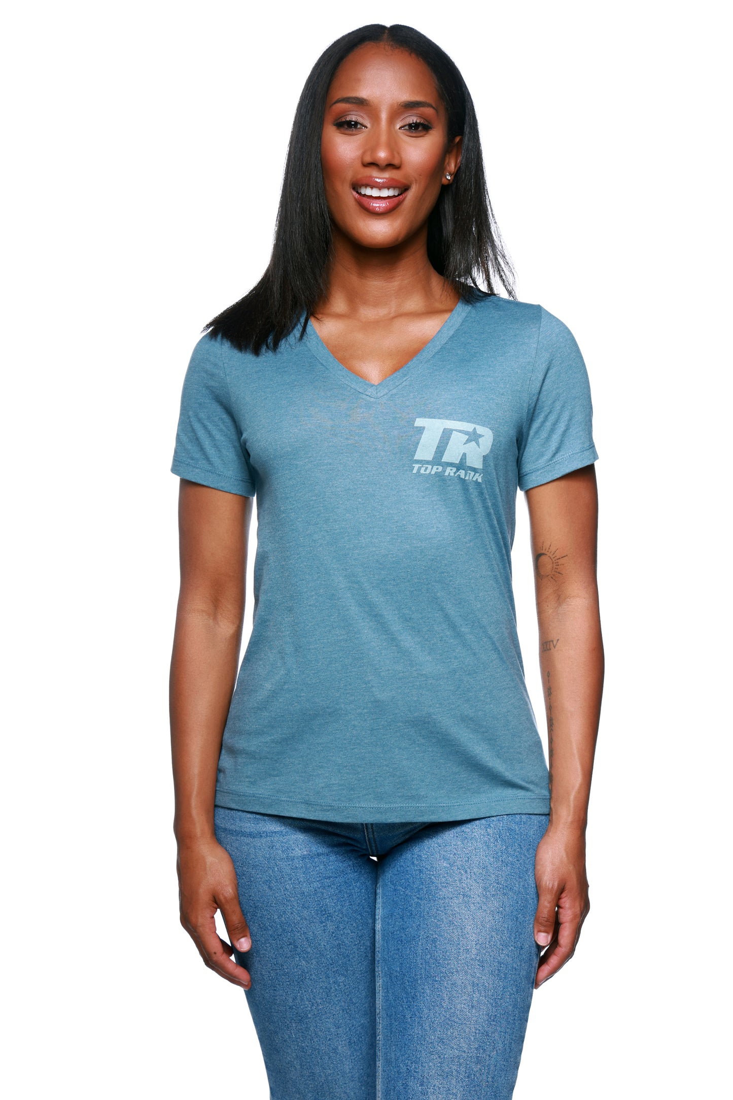 Heather Slate Top Rank Women's V-Neck T-Shirt