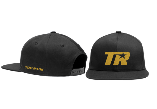 Top Rank Black Flat Bill Hat