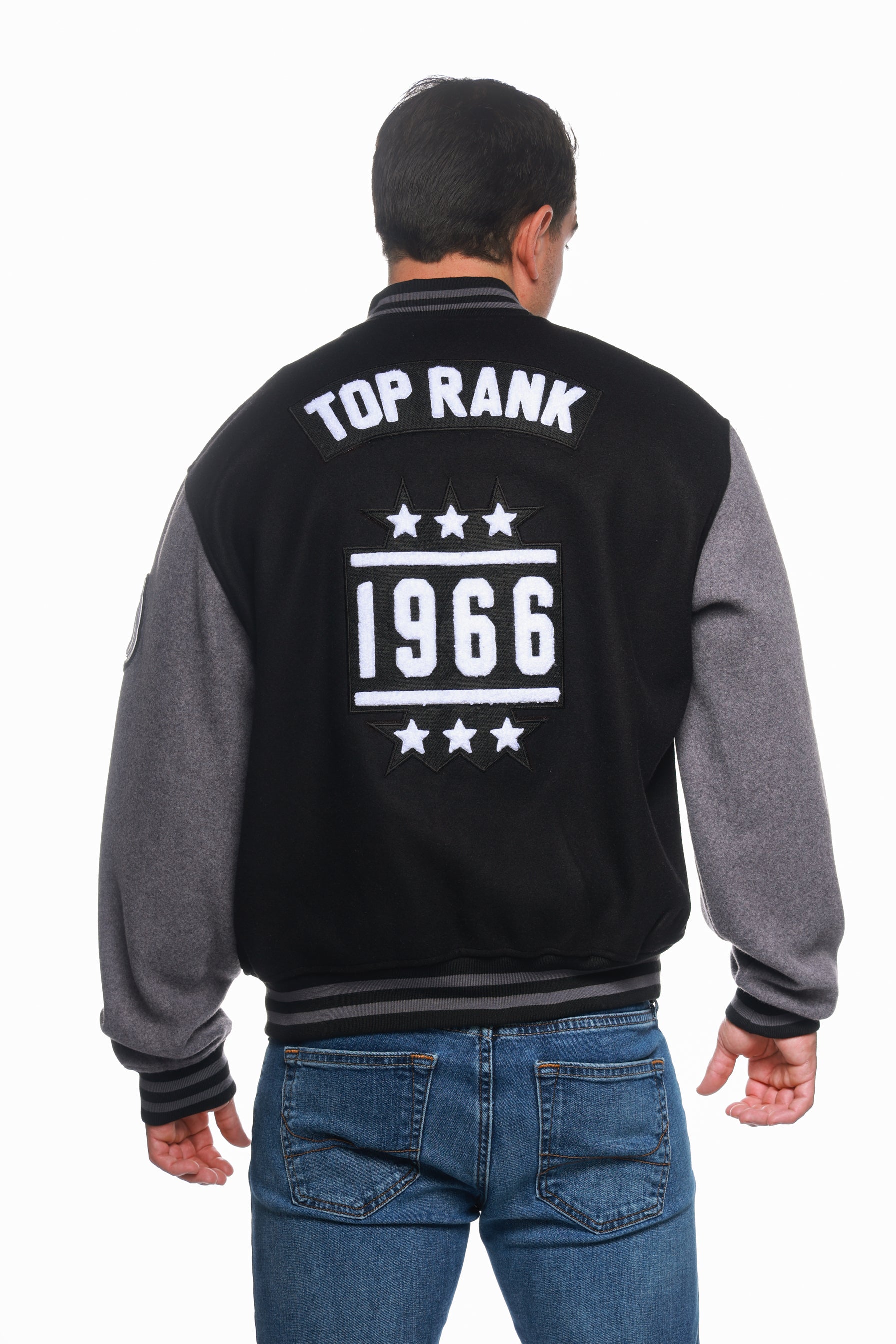 Top Rank Letterman Jacket Classic Varsity Style