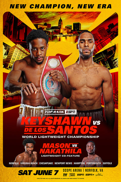 Keyshawn Davis vs Edwin De Los Santos Official Event Poster (24x36)