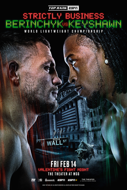 Denys Berinchyk vs. Keyshawn Davis Official Event Poster (24x36)