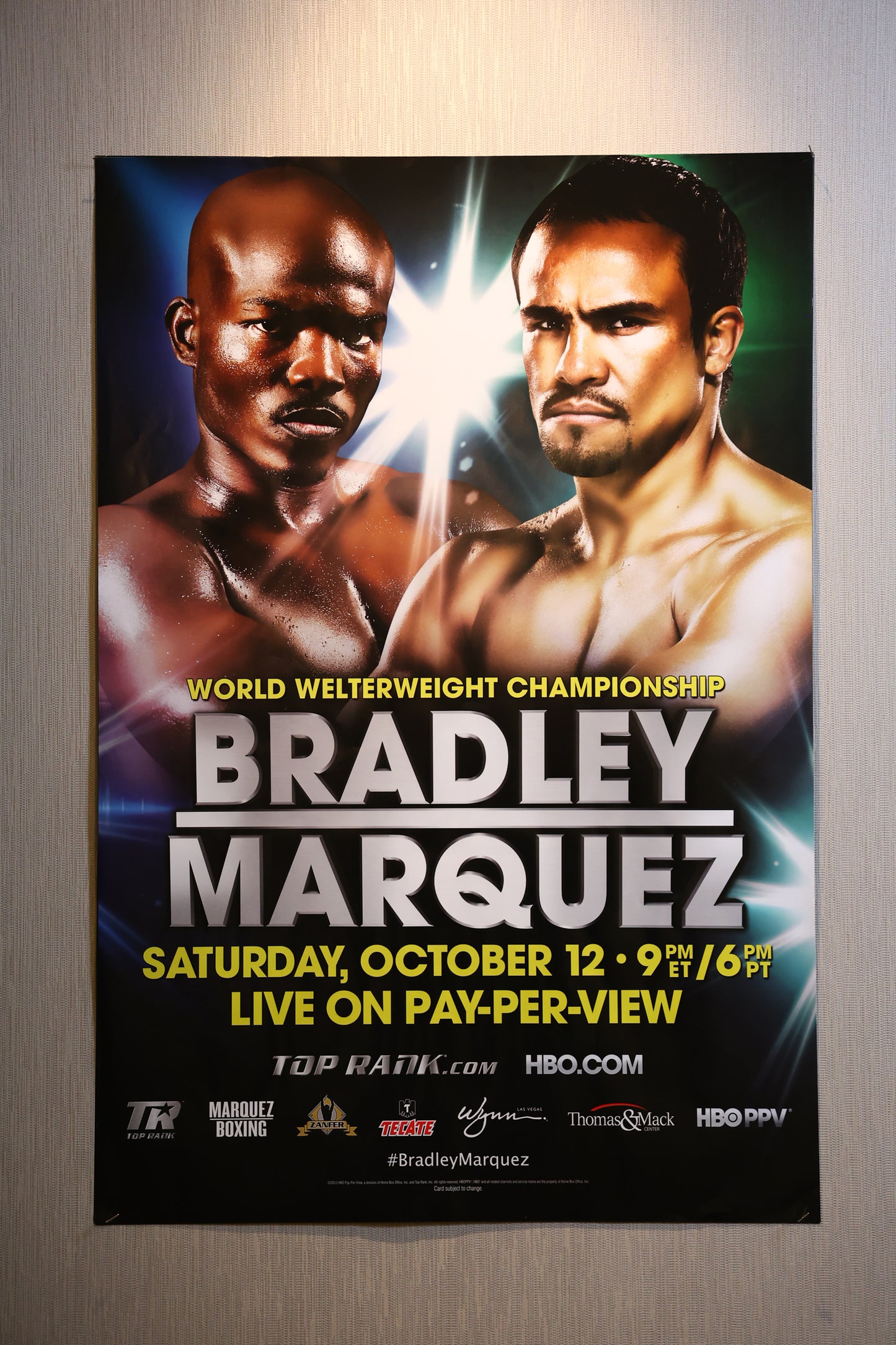 Timothy Bradley vs. Juan Manuel Marquez Official Event Poster (27x40)