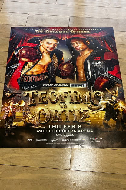 Limited Edition Signed Teofimo Lopez vs. Ortiz Fight Poster Featuring Bob Arum (24x36)