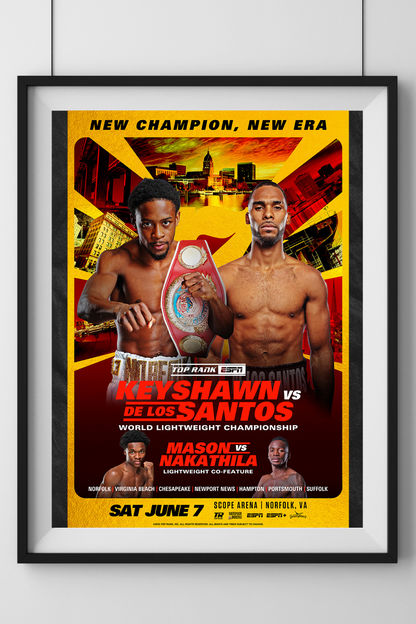 Keyshawn Davis vs Edwin De Los Santos Official Event Poster (24x36)