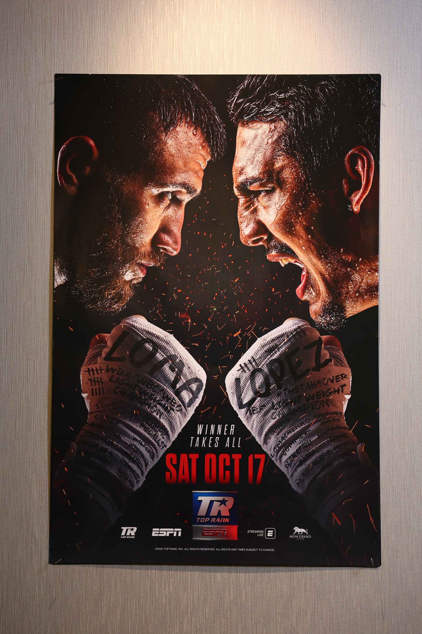 Vasiliy Lomachenko vs. Teofimo Lopez Official Event Poster (24x36)