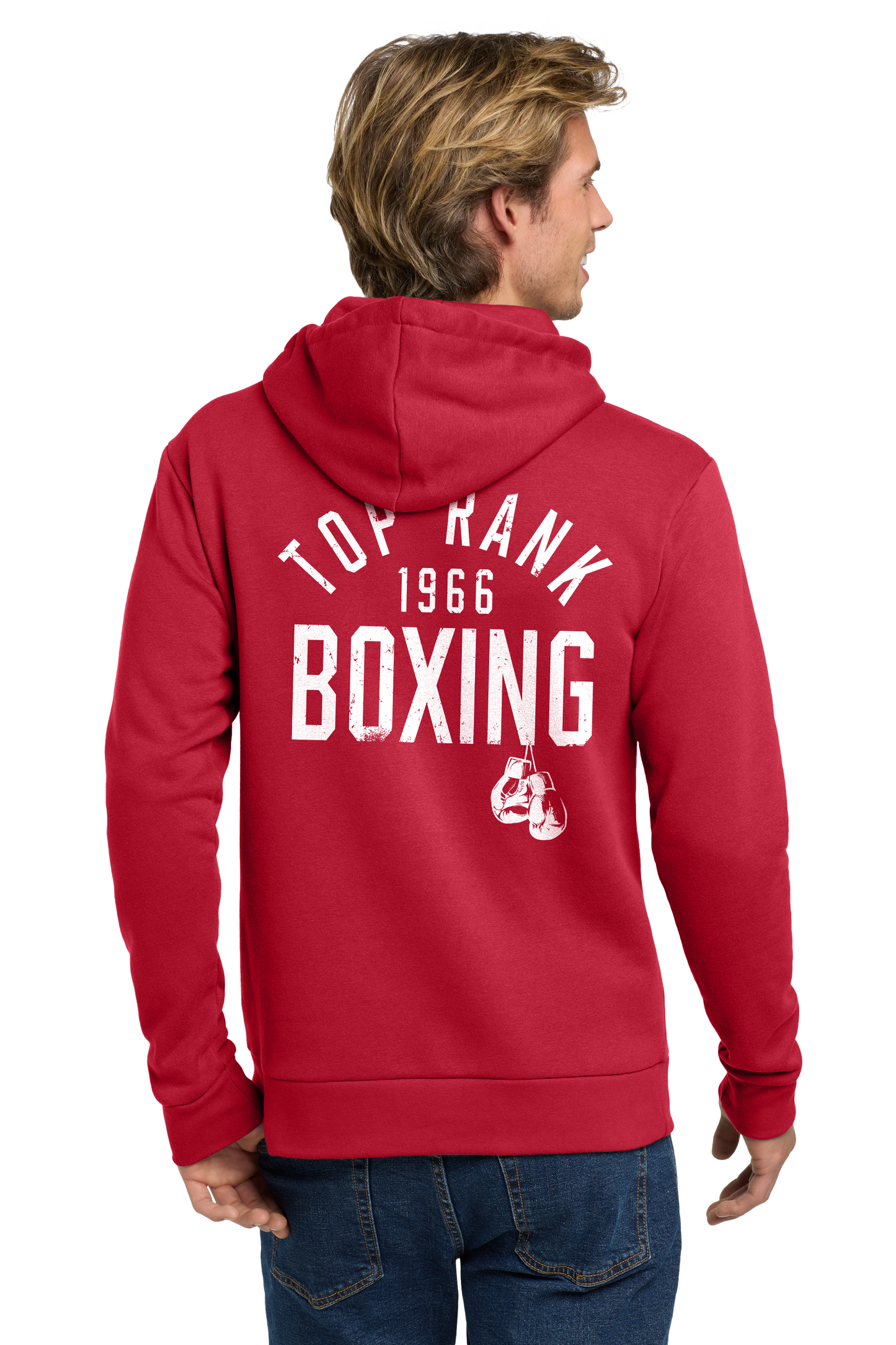 Red Pullover Top Rank Boxing Hoodie