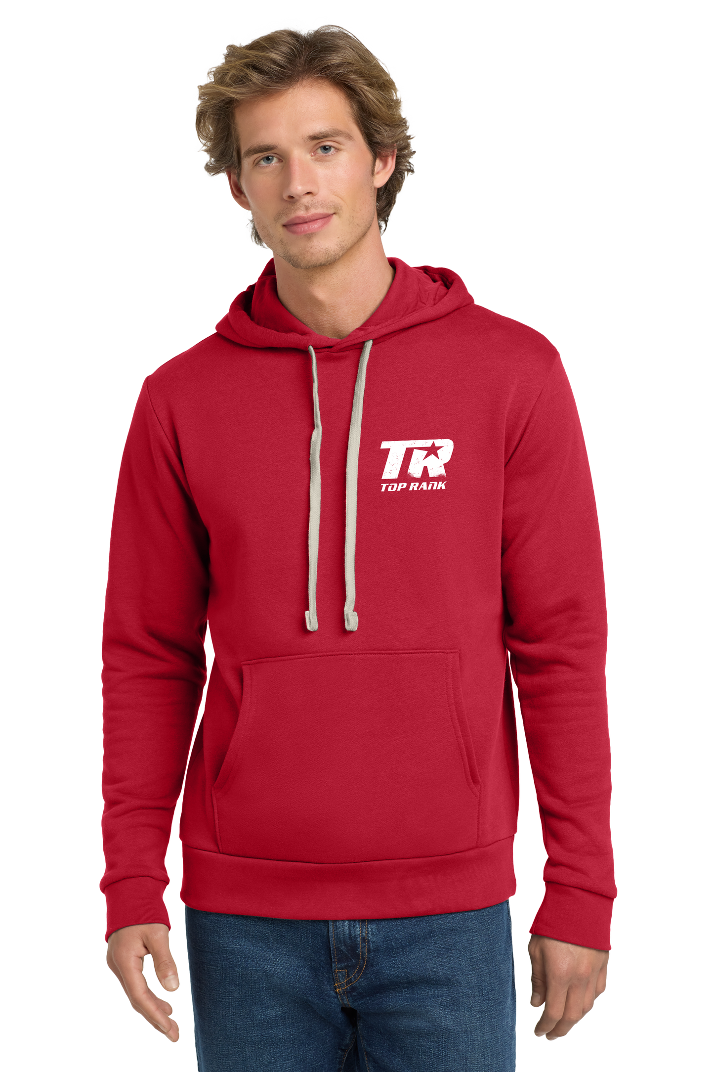 Red Pullover Top Rank Boxing Hoodie